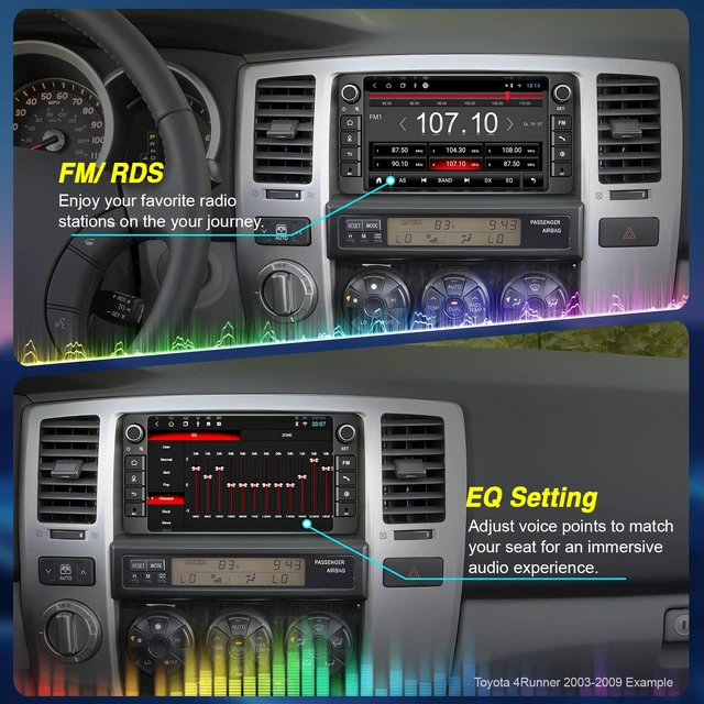Alt view image 7 of 7 - (4+64G) Android 14 Car Radio for Toyota Tacoma 1995-2004 Toyota 4Runner 2003-2009/Tundra 2003-2006/Sequoia 2003-2007, 7 Inch Stereo with Wireless Carpaly&Android Auto