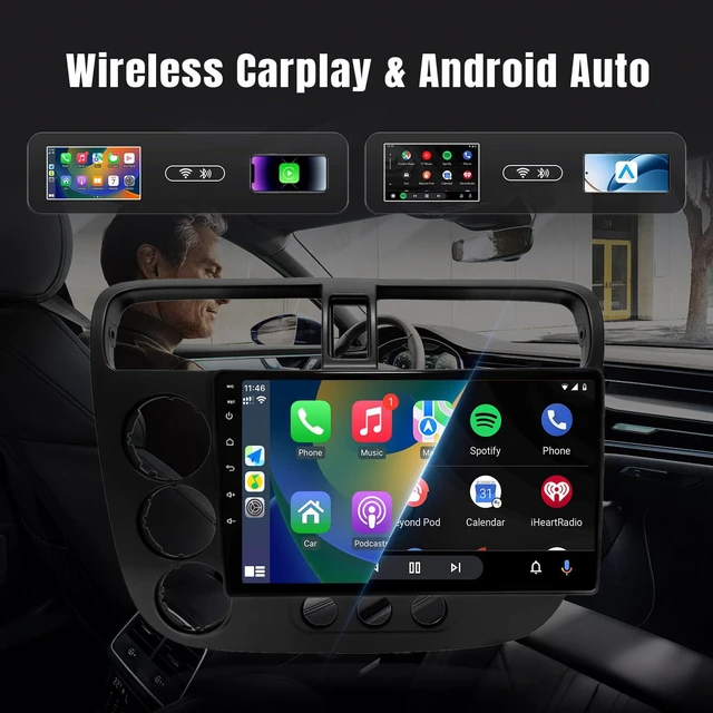 Alt view image 3 of 7 - 8 Core Car Radio for Honda Civic 2001 2002 2003 2004 2005 Radio Wireless CarPlay Android Auto, 9" IPS Touch Screen with 5G WiFi GPS Navigation Bluetooth Mirror Link FM SWC Back-up Camera