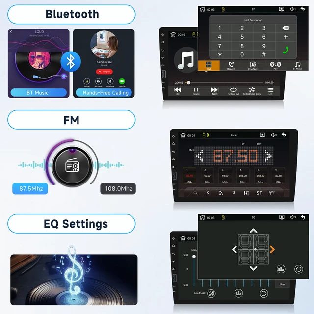 Alt view image 4 of 7 - Single Din Car Stereo with Wireless Carplay & Android Auto-9 Inch IPS Touch Screen Radio with Bluetooth GPS, Mirror Link, FM Radio,SWC/USB/DSP+ Backup Camera
