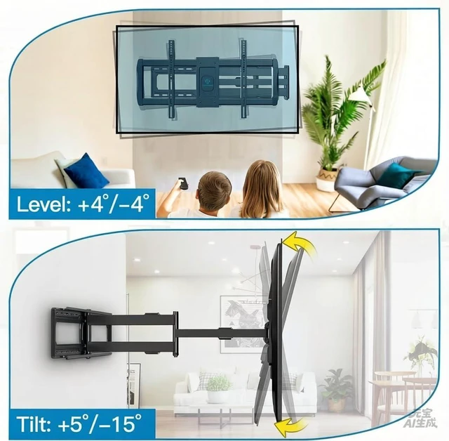 Alt view image 5 of 7 - Long Arm TV Wall Mount for 42-90 inch TVs, Full Motion TV Mount with 42.72 inch Extension Articulating Arm Swivel and Tilt, Max VESA 800x400mm, Holds up to 150 lbs, 16,18, 24 Studs