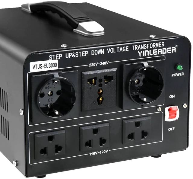 Main image of 3000W Voltage Converter Transformer(110V to 220V,220V to 110V) Step Up/Down Converter 110/120 Volt - 220/240 Volt w/US Standard Power Cord,Circuit Breaker Protection (VTUS-EU3000)