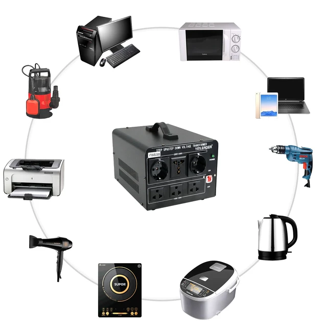 Alt view image 3 of 7 - 3000W Voltage Converter Transformer(110V to 220V,220V to 110V) Step Up/Down Converter 110/120 Volt - 220/240 Volt w/US Standard Power Cord,Circuit Breaker Protection (VTUS-EU3000)