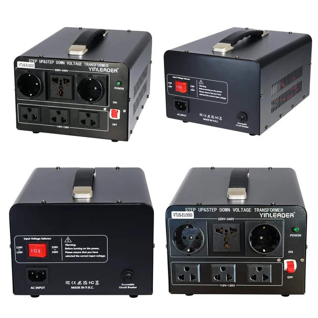 Alt view image 7 of 7 - 3000W Voltage Converter Transformer(110V to 220V,220V to 110V) Step Up/Down Converter 110/120 Volt - 220/240 Volt w/US Standard Power Cord,Circuit Breaker Protection (VTUS-EU3000)