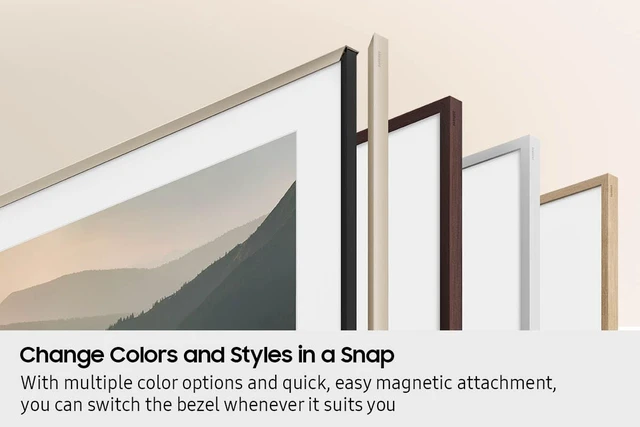 Alt view image 3 of 7 - 55-inch The Frame Customizable Bezel Modern White (VG-SCFA55WTBZA, 2021 Model)