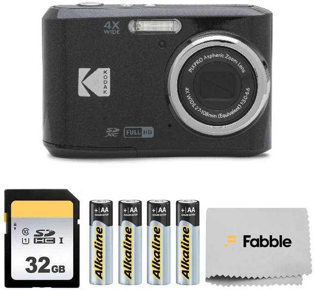 Main image of PIXPRO FZ45 16MP Digital Camera with 4X Optical Zoom 27mm Wide Angle and 2.7" LCD Screen Bundle with 32GB SD Memory Card, AA Batteries (4 Pack), Lens Cleaning Cloth (Black)
