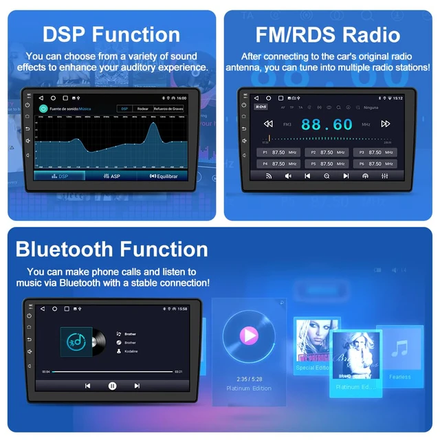 Alt view image 6 of 7 - Car Stereo Radio for Jeep Wrangler JK 2007-2018 Dodge RAM 1500 Chrysler Compass Grand Cherokee, Android 13 2GB 64GB 10 Inch Touchscreen, Wireless CarPlay Android Auto, Backup Camera, FM AM WiFi RDS