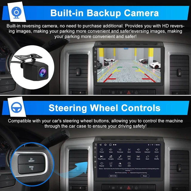 Alt view image 4 of 7 - Car Stereo Radio for Jeep Wrangler JK 2007-2018 Dodge RAM 1500 Chrysler Compass Grand Cherokee, Android 13 2GB 64GB 10 Inch Touchscreen, Wireless CarPlay Android Auto, Backup Camera, FM AM WiFi RDS