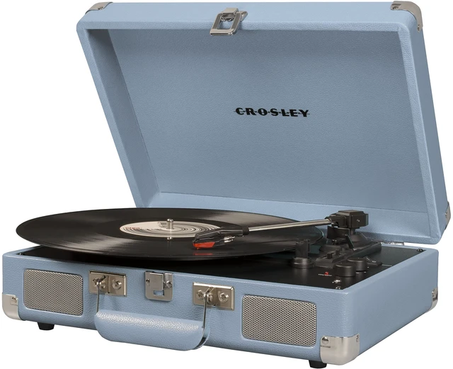 Alt view image 6 of 7 - CR8005F-TN Cruiser Plus Vintage 3-Speed Bluetooth in/Out Suitcase Vinyl Record Player Turntable, Tourmaline