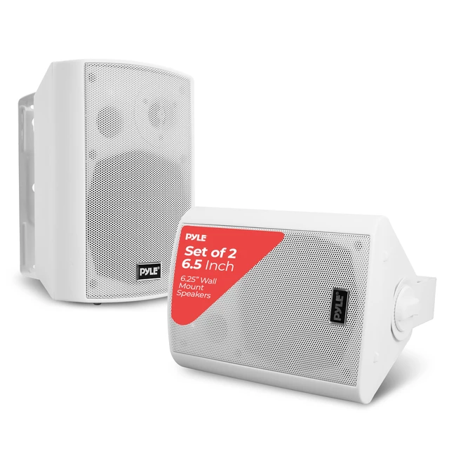 Main image of 6.5'' Marine Grade Waterproof Bluetooth Speakers with Built-in Amplifier, Indoor/Outdoor Use, Full Range Stereo, Aux Input, Rustproof, Ideal for Patio, Pool, Home Audio, White