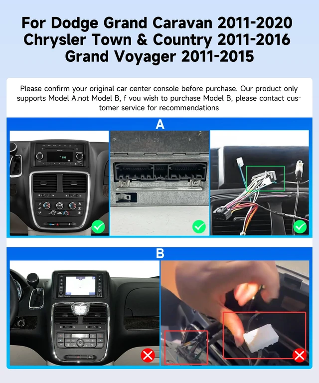 Alt view image 2 of 7 - 4G+128G for Dodge Grand Caravan Car Radio 2011-2020 Chrysler Town & Country 2011-2016, 9" in-Cell Touch Screen Car Stereo with WiFi DSP Wireless Carplay Android Auto BT 5.0 SWC Backup Camera