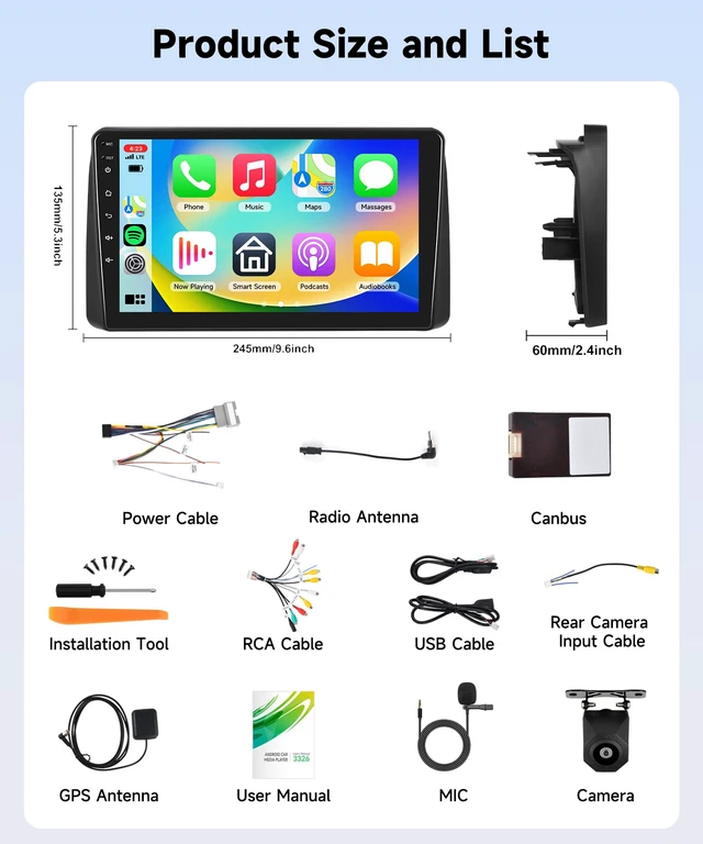 Alt view image 7 of 7 - 4G+128G for Dodge Grand Caravan Car Radio 2011-2020 Chrysler Town & Country 2011-2016, 9" in-Cell Touch Screen Car Stereo with WiFi DSP Wireless Carplay Android Auto BT 5.0 SWC Backup Camera