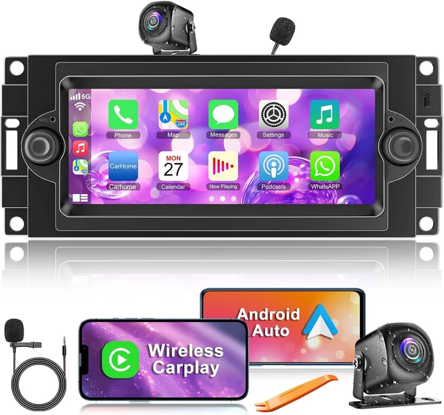 Main image of 4GB RAM + 64GB ROM Android Car Radio for Dodge Ram 1500/2500/3500 2006 2007 2008, for Dodge Durango 2005 2006 2007 2008, 6.8" Touchscreen with Wireless Carplay & Android Auto & Bluetooth