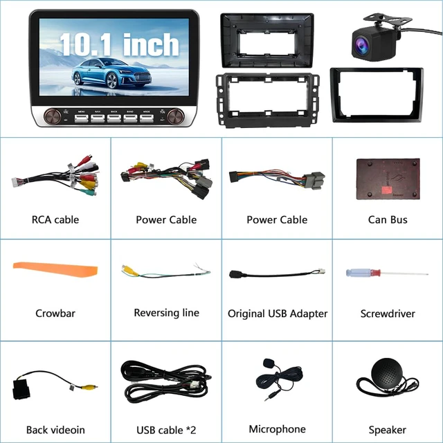 Alt view image 7 of 7 - 4Core 64GB ROM Car Radio Stereo for Chevy Chevrolet Silverado 2007-2013 Tahoe Equinox GMC Sierra Yukon with Android 13 CarPlay Android Auto Bluetooth FM/AM Backup Camera