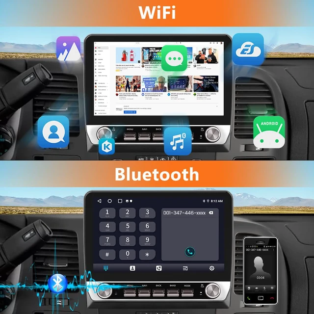 Alt view image 6 of 7 - 4Core 64GB ROM Car Radio Stereo for Chevy Chevrolet Silverado 2007-2013 Tahoe Equinox GMC Sierra Yukon with Android 13 CarPlay Android Auto Bluetooth FM/AM Backup Camera