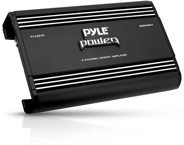 Main image of 2 Channel Car Stereo Amplifier - 4000W Dual Channel Bridgeable High Power MOSFET Audio Sound Auto Small Speaker Amp Box w/ Crossover, Bass Boost Control, Silver Plated RCA Input Output - PLA2678