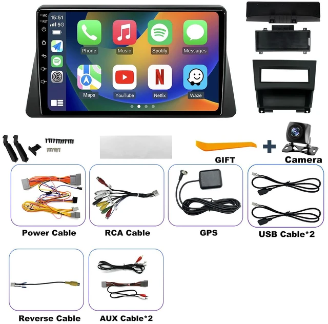 Alt view image 7 of 7 - 4G+64G 5GWiFi Upgrade Car Radio for Honda Accord 2008-2012 8th Gen, 10inch Touch Screen Stereo, Wireless Carplay Android Auto Bluetooth GPS FM DSP Camera, Only Fit for Original Car with Small Screen