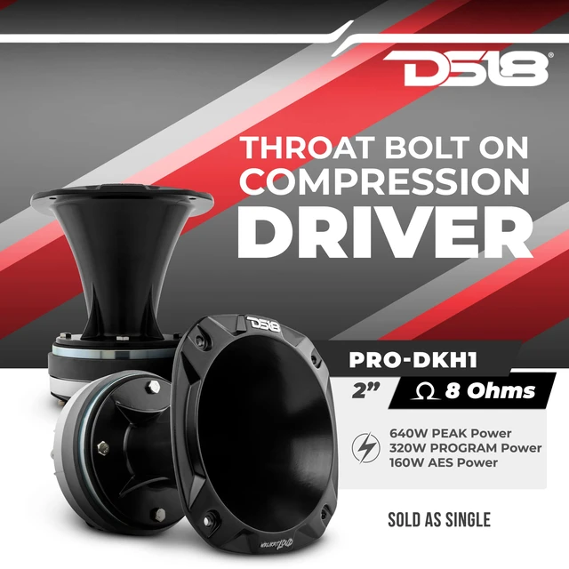 Alt view image 2 of 7 - PRO-DKH1 Compression Driver with Aluminum Horn - 2", 640W Max Power, 8 Ohms, 2" KSV & Flat Wire Voice Coil - No Other Compression Driver Can Compare (Single)