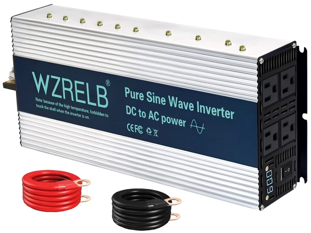 Main image of 1800W Pure Sine Wave Inverter 12V DC to 110V 120V AC,Car Power Inverter with 4 AC Outlets, LED Display,Off-Grid Portable Power Converter for Home, RV, Truck, Camping