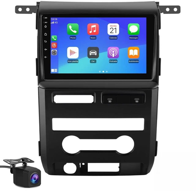 Main image of Car Radio for Ford F150 2009-2012, 2GB RAM+64GB ROM, Wireless CarPlay/Android Auto, SWC, Backup Camera HD, Manual AC Only, 9" Touch Screen Stereo with GPS, WiFi, Bluetooth, DSP, FM Radio