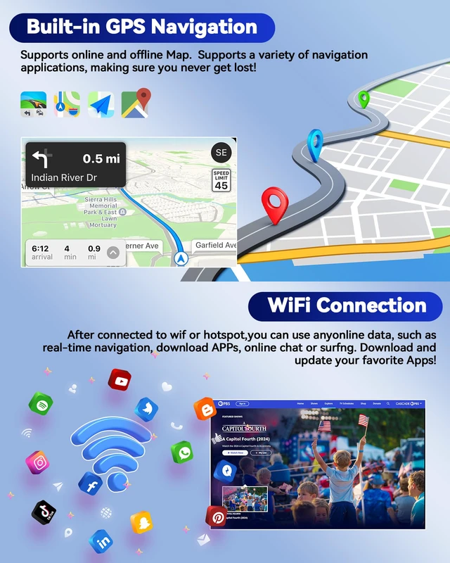 Alt view image 5 of 7 - for Hyundai Accent Verna Solaris 2010-2016 Android 15 Car Radio, 2+64G Wireless Carplay/Android Auto 9" IPS Touch Screen Car Stereo with Bluetooth/GPS Navi WiFi +AHD Backup Camera+MIC