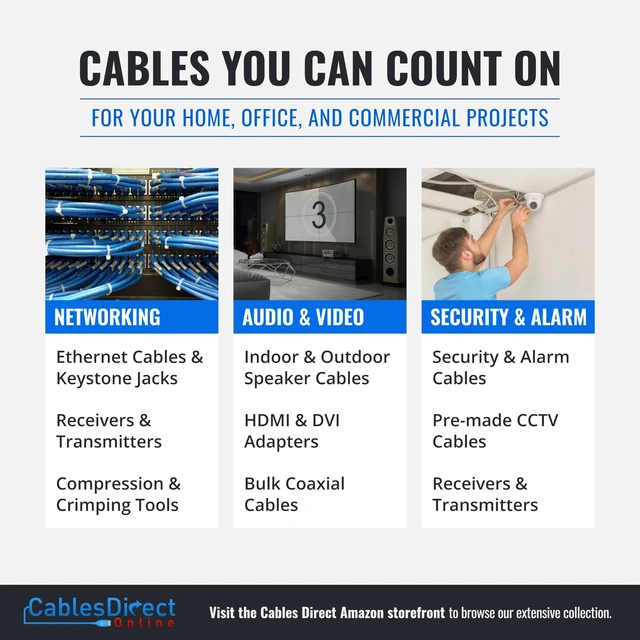 Alt view image 7 of 7 - Cables Direct Online Speaker Wire 16 Gauge, 500 ft for Outdoor and Indoor Use, 16/2 CCA (Copper Clad Aluminum) Stranded Bulk Audio Cable, In Ground Direct Burial Waterproof and UV Resistant