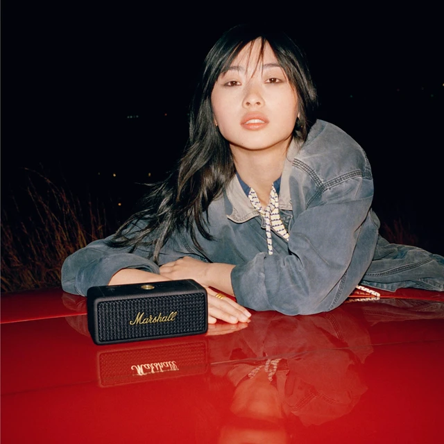 Alt view image 3 of 7 - Emberton II Portable Bluetooth Speaker, Black & Brass