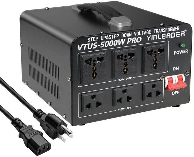 Main image of 5000W PRO Voltage Transformer Converter Step Up/Down AC 110V/120V to 220V/240V or 220V/240V to 110V/120V Power Converter w/US Standard Power Cord,Circuit Breaker Protection