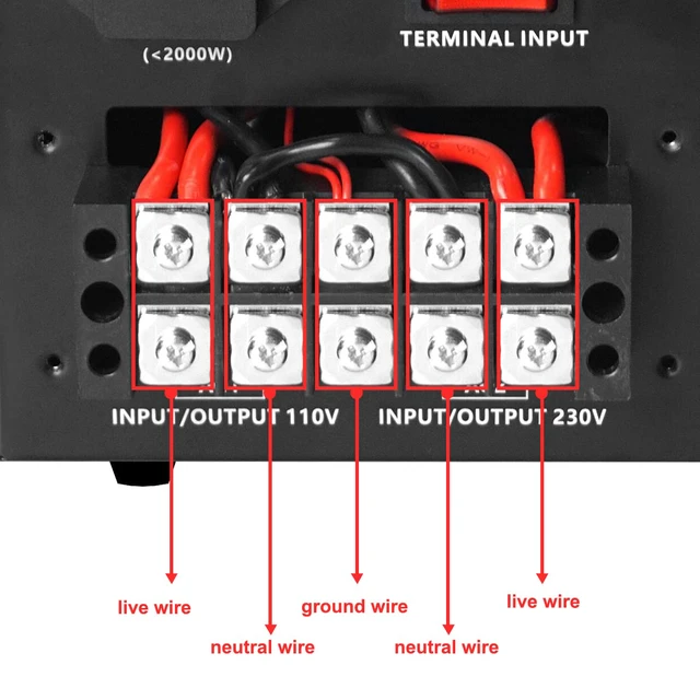 Alt view image 7 of 7 - 5000W PRO Voltage Transformer Converter Step Up/Down AC 110V/120V to 220V/240V or 220V/240V to 110V/120V Power Converter w/US Standard Power Cord,Circuit Breaker Protection