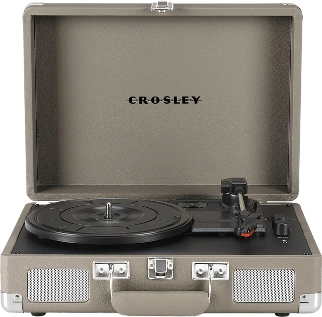 Main image of CR8005F-TE Cruiser Plus Vintage 3-Speed Bluetooth in/Out Suitcase Vinyl Record Player Turntable, Taupe