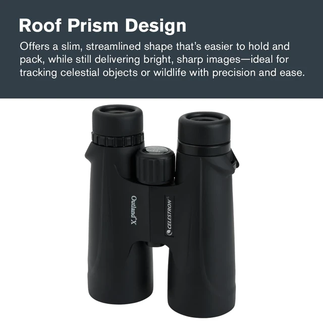 Alt view image 5 of 7 - Outland X 10x50 Binoculars Ideal for Birding and Outdoors 50mm Objective Lenses 5.6° Field of View BaK-4 Prisms Multi-Coated Waterproof and Fogproof