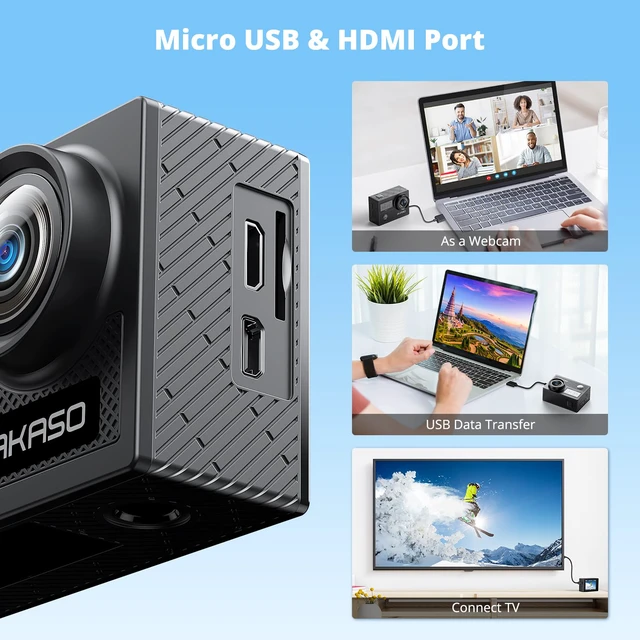 Alt view image 4 of 7 - Brave 4 Action Camera 4K 30fps Ultra HD WiFi Sport Cameras with 170° FOV, Image Stabilization, 131FT Waterproof Underwater Camera with 2x1050mAh Batteries, Helmet Accessories Kit