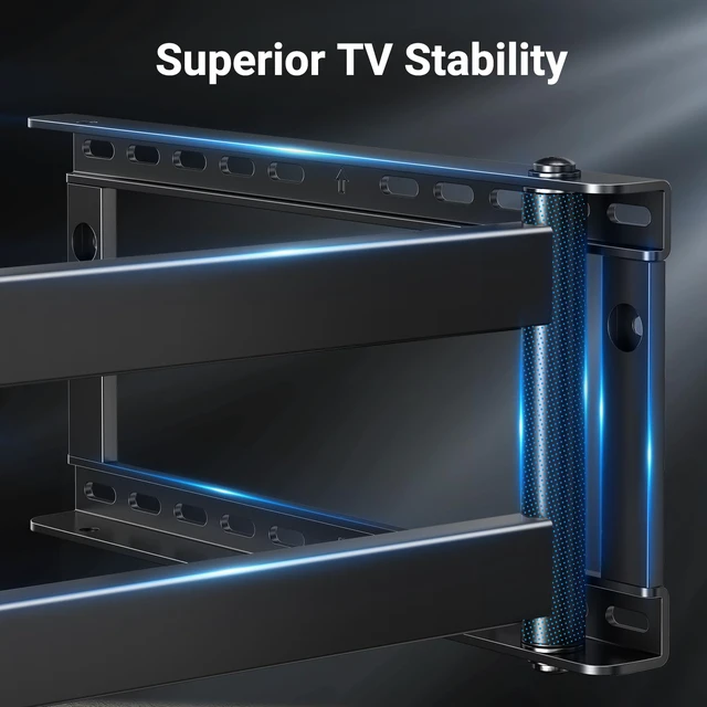 Alt view image 6 of 7 - Long Arm TV Wall Mount Full Motion for 37-75 inch TVs, Corner TV Mount Bracket with 27.36-inch Articulating Long Extension Arm, Swivel&Tilt, Max VESA 600x400mm up to 110lbs, 16" Wood Stud