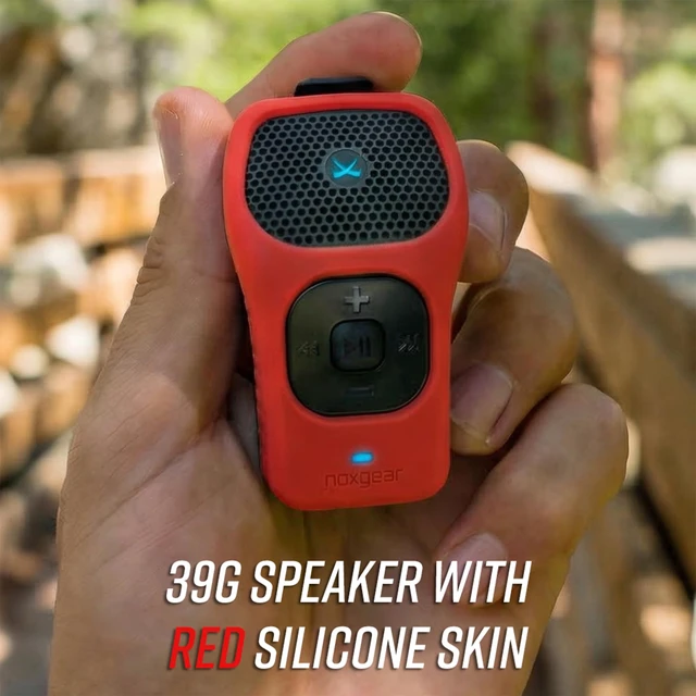 Alt view image 2 of 7 - 39g Wearable Bluetooth Speaker, Magnetic Mini Clip-On EDC Gear, Waterproof Up to 15 Hours Playtime | Clip On Speaker, Wearable Speaker with Microphone, 100ft Range (Color: Red)