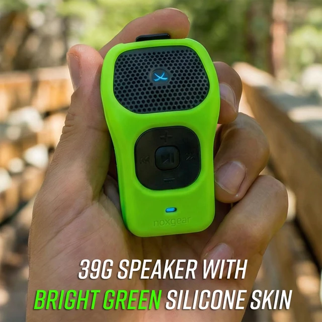 Alt view image 2 of 7 - 39g Wearable Bluetooth Speaker, Magnetic Mini Clip-On EDC Gear, Waterproof Up to 15 Hours Playtime | Clip On Speaker, Wearable Speaker with Microphone, 100ft Range (Color: Bright Green)