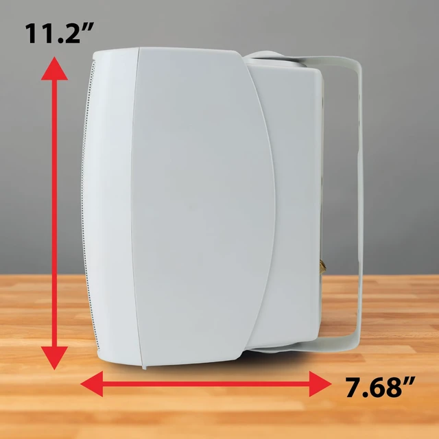 Alt view image 4 of 7 - LU63PW 6.5" 3-Way High Performance Outdoor Indoor Wired Speakers | Effortless Set Up | Home, Pool, Patio, Garage Use | Weather Resistant | Expansive Stereo Sound Coverage | White