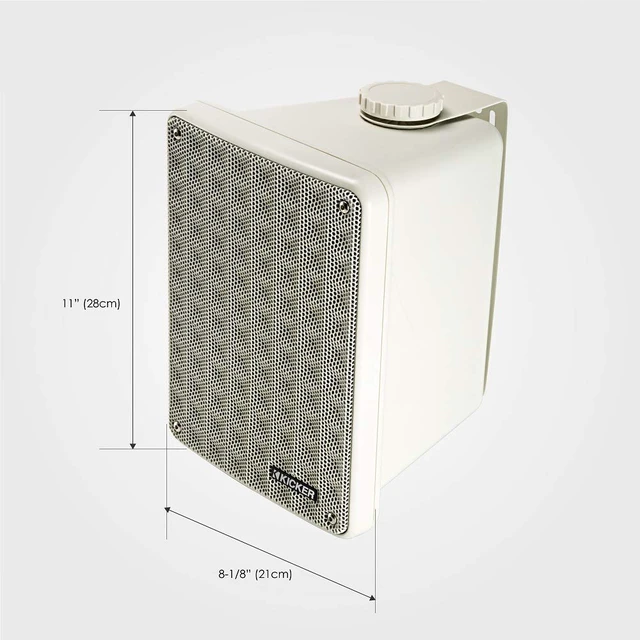 Alt view image 5 of 7 - KB6B 2-Way Full Range Indoor Outdoor Speakers (Pair) Weatherproof Speakers for Patio Garage Poolside in-Home, 6.5 inch woofer, 2x5 inch Horn Tweeter Gray