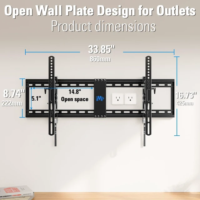 Alt view image 7 of 7 - Advanced Tilt TV Wall Mount for Most 42-90 Inch Flat and Curved Television, Universal Mount Bracket with Extension up to 7 inch, Fits 16", 24", 32" Studs, Max VESA 800x400mm and 120LBS