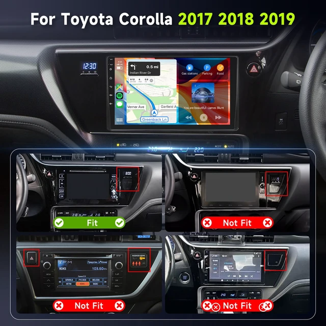 Alt view image 2 of 7 - 8Core 4G+64G Car Stereo Radio for Toyota Corolla 2017 2018 2019 with 5.0 Bluetooth,Wireless Carplay/Android Auto,DSP 46EQ, GPS WiFi 9inch IPS Touch Screen 63UIs,GPS,Rear Camera