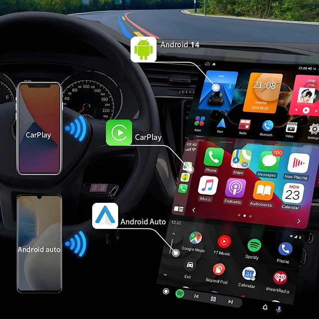 Alt view image 5 of 7 - Car Radio for Ford F150 2009-2012: Upgrade 4GB+32GB Android 14 Head Unit with Wireless CarPlay Android Auto - 9 inch Touchscreen Stereo with GPS Navigation WiFi Bluetooth