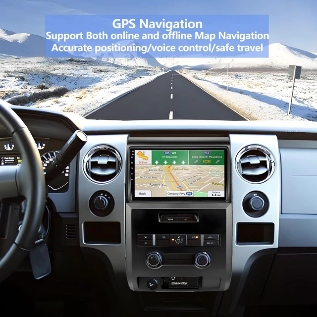 Alt view image 4 of 7 - Car Radio for Ford F150 2009-2012: Upgrade 4GB+32GB Android 14 Head Unit with Wireless CarPlay Android Auto - 9 inch Touchscreen Stereo with GPS Navigation WiFi Bluetooth