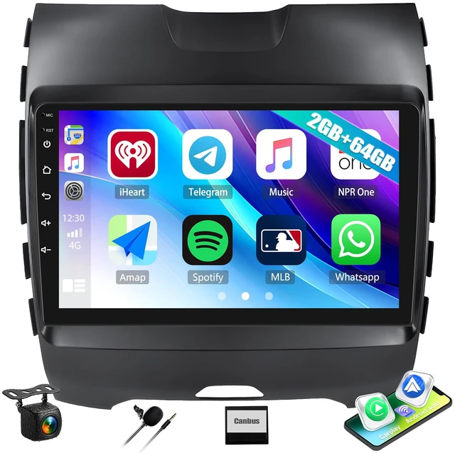 Main image of 2G+64G Car Radio for Ford Edge 2015-2018 with Wireless CarPlay Andriod Auto Android 13 Head Unit 9" Touch Screen Car Stereo with GPS Navigation WiFi Bluetooth FM RDS Radio HD Backup Camera