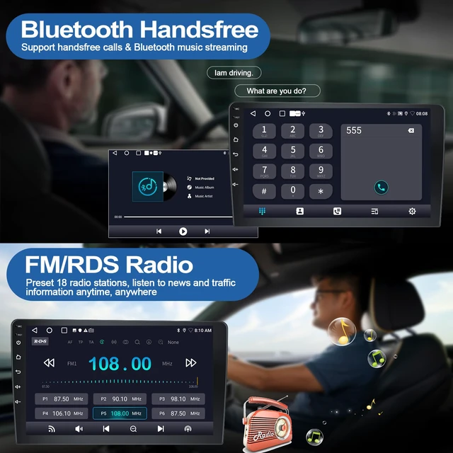 Alt view image 5 of 7 - 2G+64G Car Radio for Ford Edge 2015-2018 with Wireless CarPlay Andriod Auto Android 13 Head Unit 9" Touch Screen Car Stereo with GPS Navigation WiFi Bluetooth FM RDS Radio HD Backup Camera