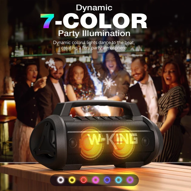 Alt view image 6 of 7 - Portable Bluetooth Speaker, 120W Max/110dB/IPX6/BT5.4/42H/DSP/RGB/4 Drivers/70W Deep Bass/Wireless Stereo Pairing, Large Party Boombox, Must-Have for 4th of July BBQ, Beach & Outdoor Summer Fun