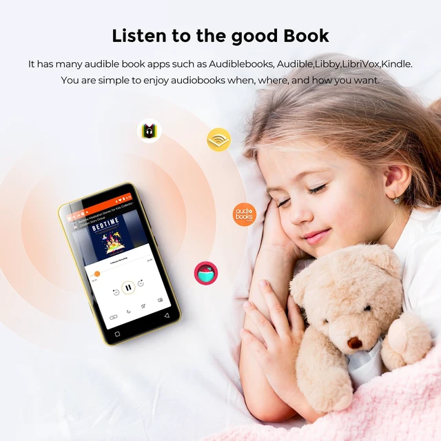 Alt view image 3 of 7 - 160GB MP3 Player with Bluetooth and WiFi, Music Player with Spotify,Pandora, Music,4" Touch Screen Android MP4 MP3 Player for Kids with Libby,Audible(Black_Gold)