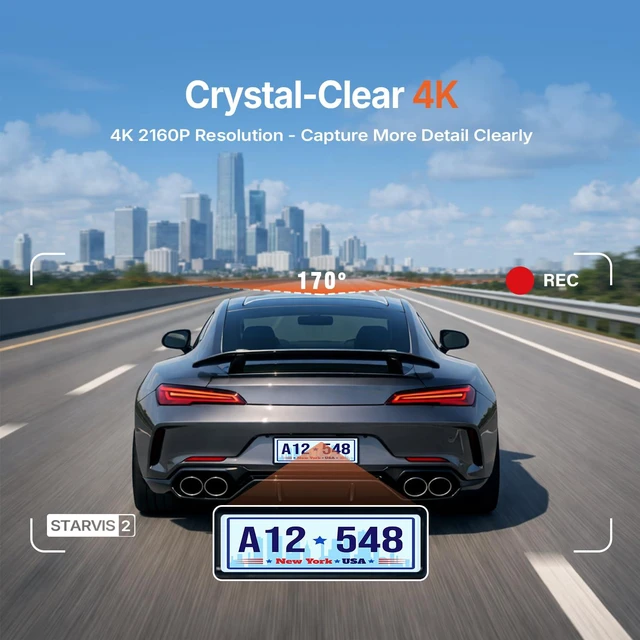 Alt view image 4 of 7 - 4K Mercedes-Benz Dash Cam for 2020-2026 GLE/GLS(with Vent Hole),OEM-Style Dash Camera,No Visible Wires,HDR,WiFi & App,Plug and Play,64GB Card