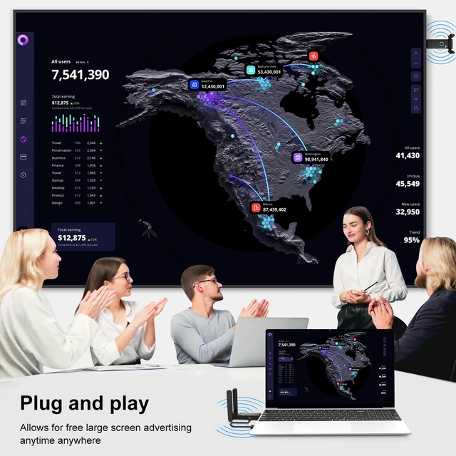 Alt view image 2 of 7 - Wireless HDMI Transmitter and Receiver,HDMI Wireless Remote Adapter 165FT/50M,No Hot,Plug and Play,2.4/5GH for 1080P Wirelessly Streaming Video from Laptop,Cable Box,Camera,PC to Monitor/TV/Phone