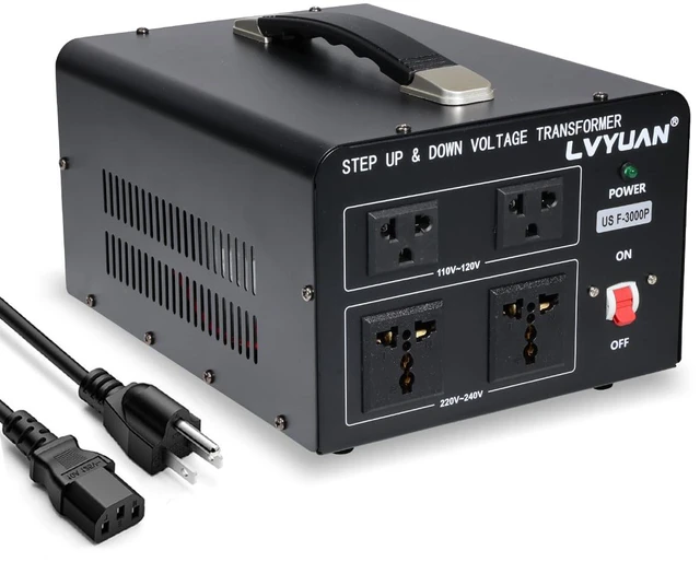 Main image of 3000 Watt Voltage Converter Transformer Heavy Duty Step Up/Down AC 110V/120V/220V/240V Power Converter with 2 US Outlets, 2 Universal Outlets, Resettable Circuit Breaker Protection