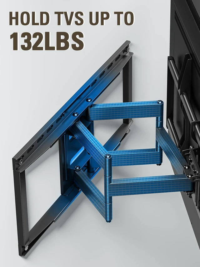 Alt view image 2 of 7 - TV Wall Mount TV Bracket for Most 42-90 Inch TV, Pre-Assembled Full Motion TV Mount with Articulating Arms, Max VESA 800x400mm 132 lbs. Loading, Fits 16", 18", 24" Studs, MD2298-XL