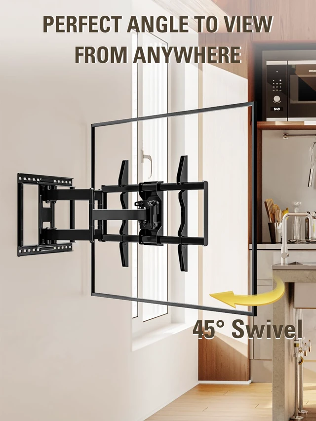 Alt view image 4 of 7 - TV Wall Mount TV Bracket for Most 42-90 Inch TV, Pre-Assembled Full Motion TV Mount with Articulating Arms, Max VESA 800x400mm 132 lbs. Loading, Fits 16", 18", 24" Studs, MD2298-XL