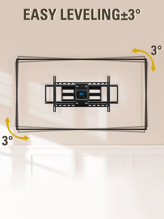 Alt view image 5 of 7 - TV Wall Mount TV Bracket for Most 42-90 Inch TV, Pre-Assembled Full Motion TV Mount with Articulating Arms, Max VESA 800x400mm 132 lbs. Loading, Fits 16", 18", 24" Studs, MD2298-XL